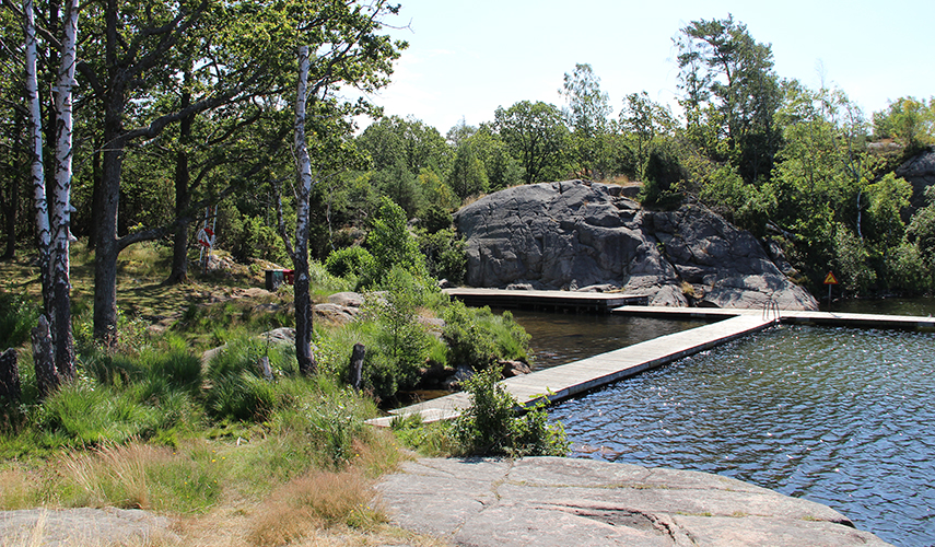Bergsjöns badplats vid Färås tjärn. foto: Angelica Haga