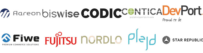 Logotyper från ledningsgruppsföretag som samarbetar med utbildningarna "Java- och webbutvecklare" och "NET-utvecklare".
