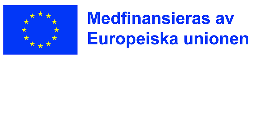 EU-flaggan och texten: "Medfinansieras av EU".