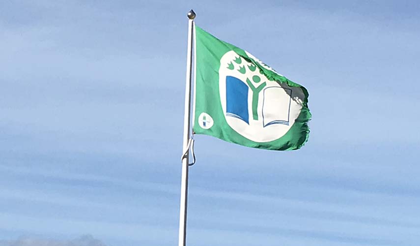 Foto på Eklanda gårds "Grön flagg". Foto: Irene Sandberg